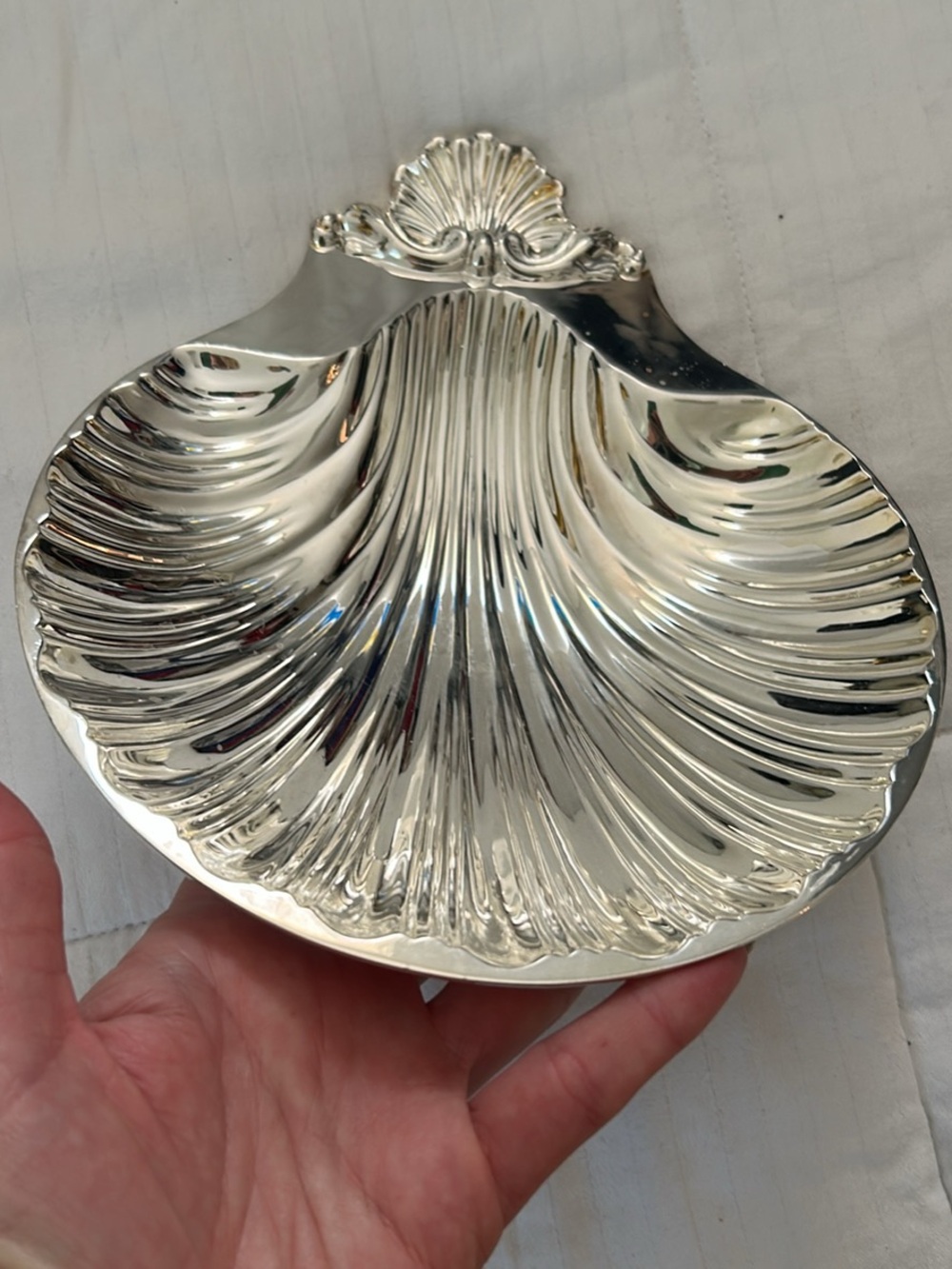 Vintage 1980s Perfect condition silver plated sea shell decorative tray - Picture 5 of 8